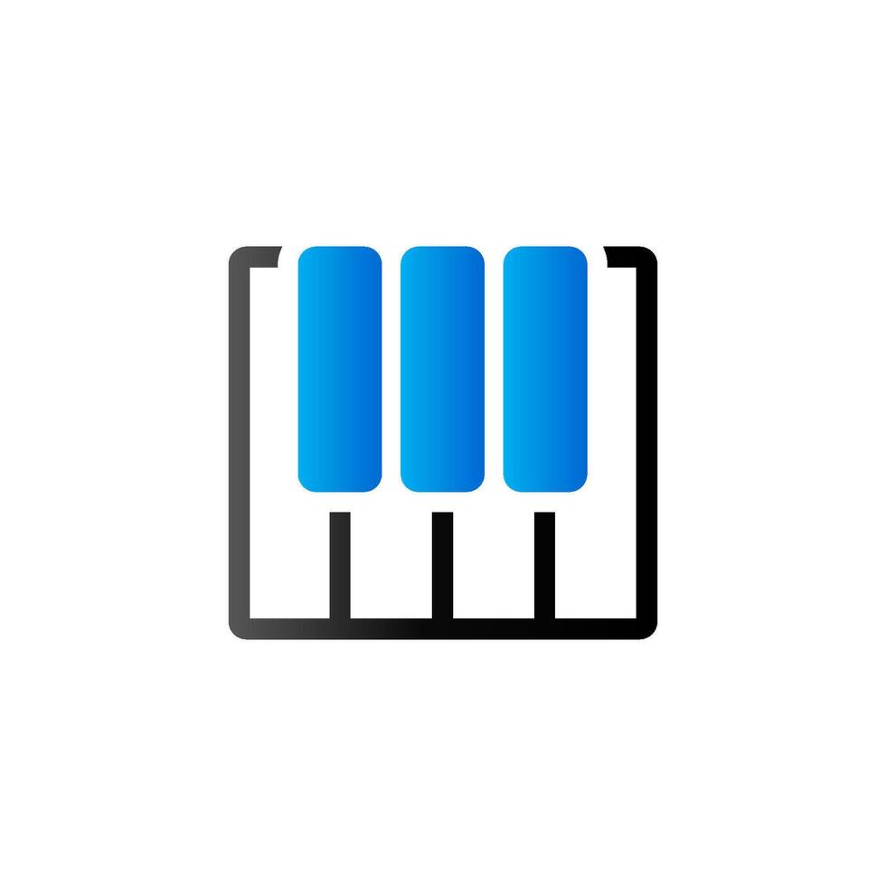 Piano keys icon in duo tone color. Music instrument audio vector