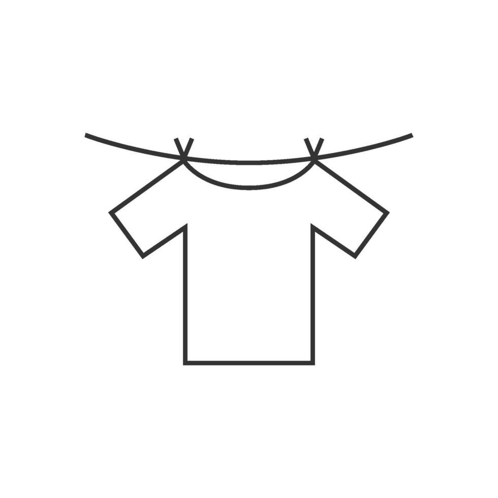 Clothes hang icon in thin outline style vector