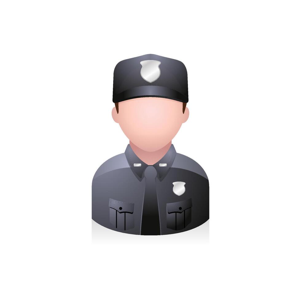 Police officer avatar icon in colors. vector