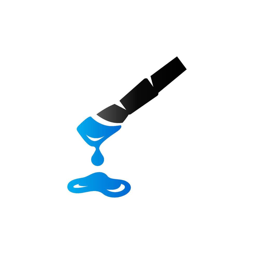 Paint brush icon in duo tone color. Artist painting ink drop vector