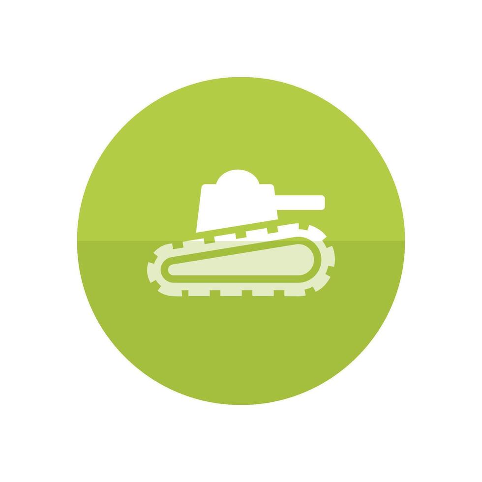 Tank icon in flat color circle style. Military weapon war. vector