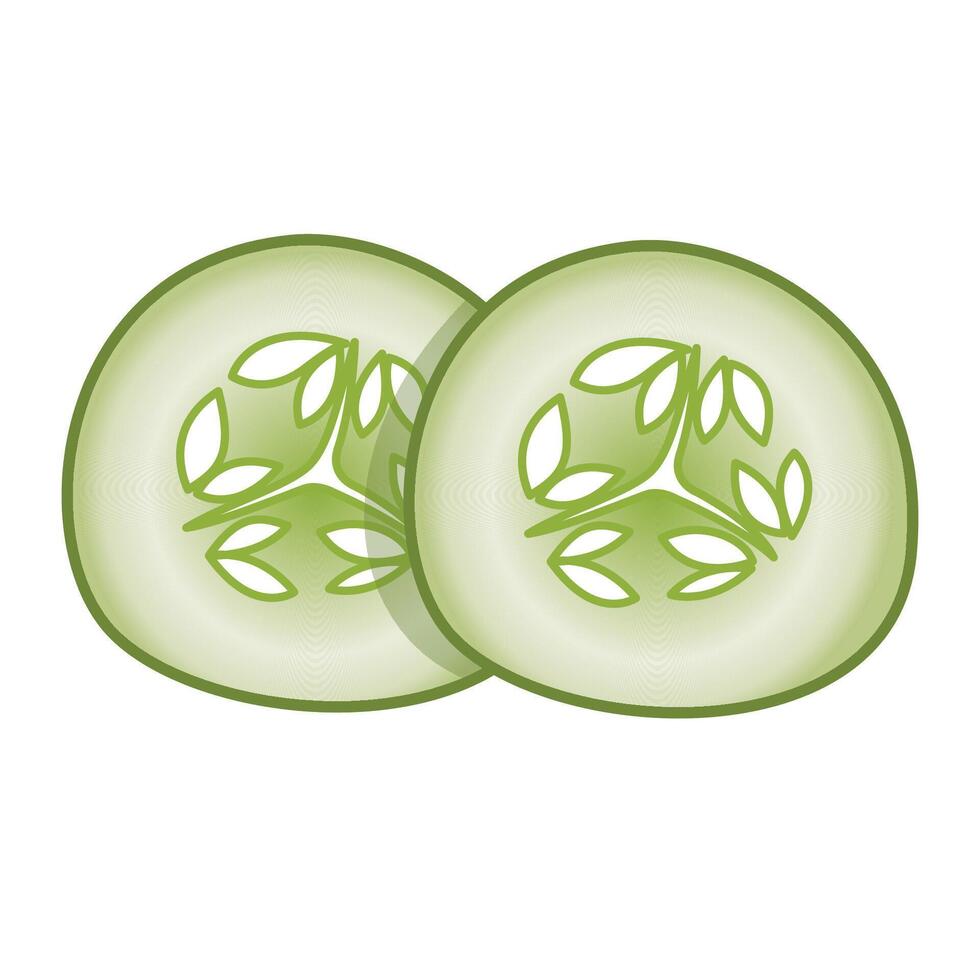 Cucumber icon in color. Food spa masking vector