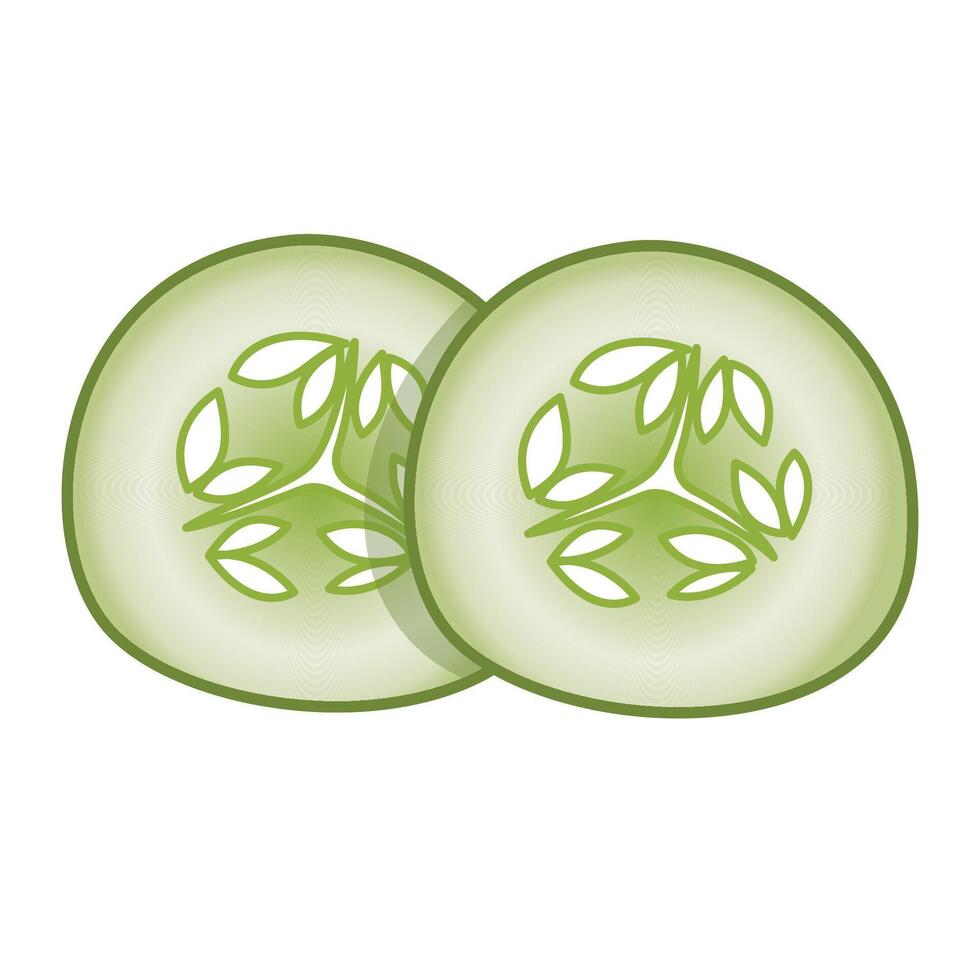 Pepino icono en color. comida spa enmascaramiento vector