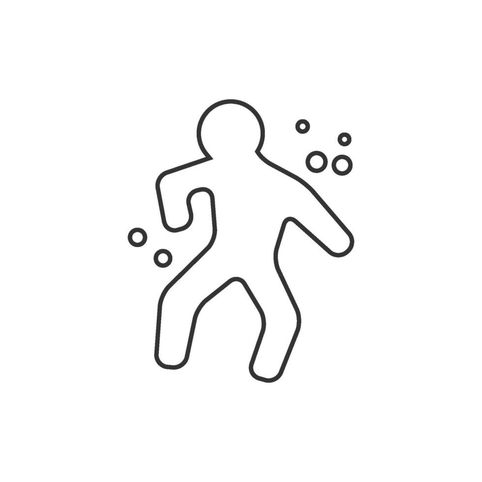 Crime victim icon in thin outline style vector