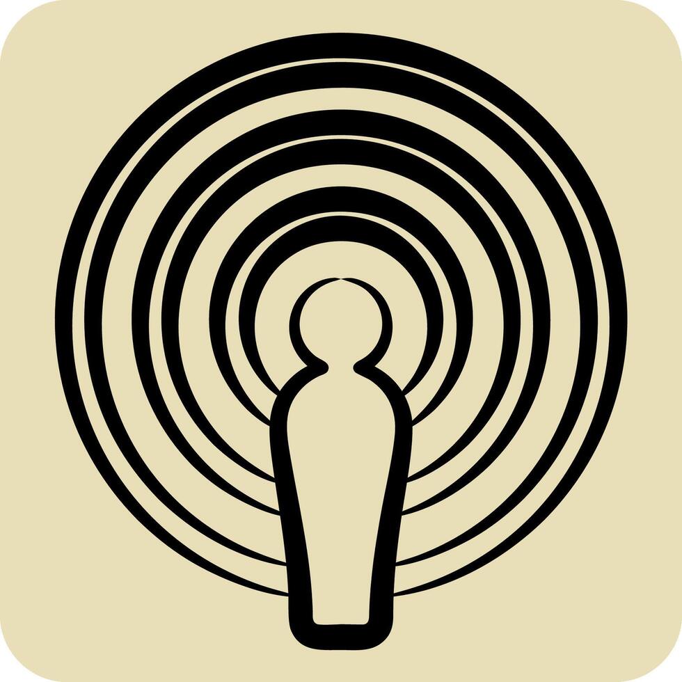 Icon Podcast. related to Podcast symbol. hand drawn style. simple design editable. simple illustration vector