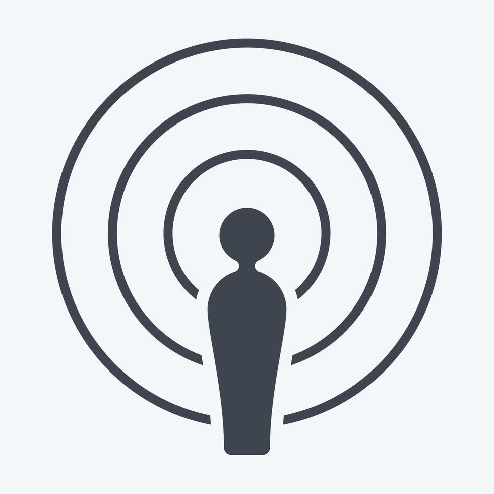 Icon Podcast. related to Podcast symbol. glyph style. simple design editable. simple illustration vector
