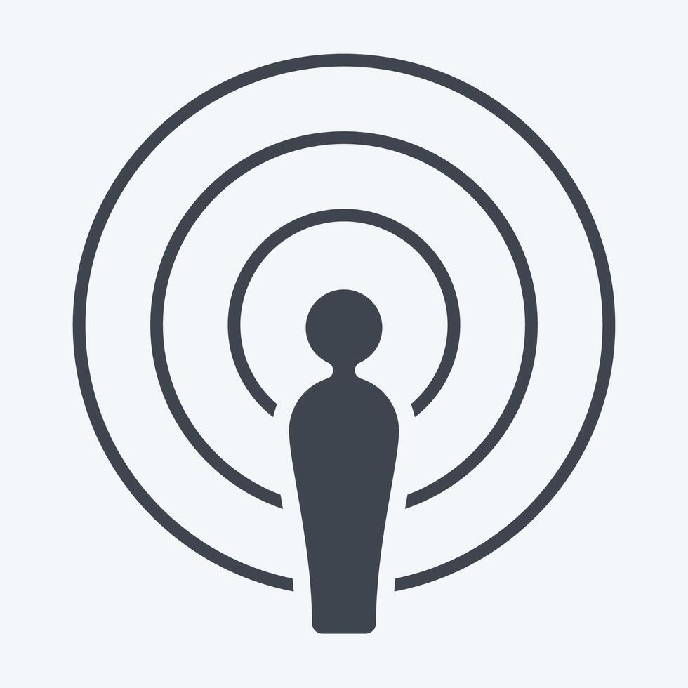 Icon Podcast. related to Podcast symbol. glyph style. simple design editable. simple illustration vector