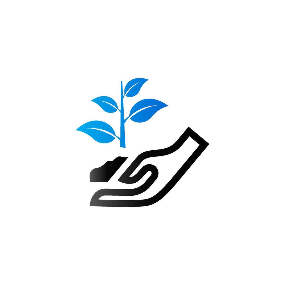 Hand holding tree icon in duo tone color. Ecosystem environment conservation vector