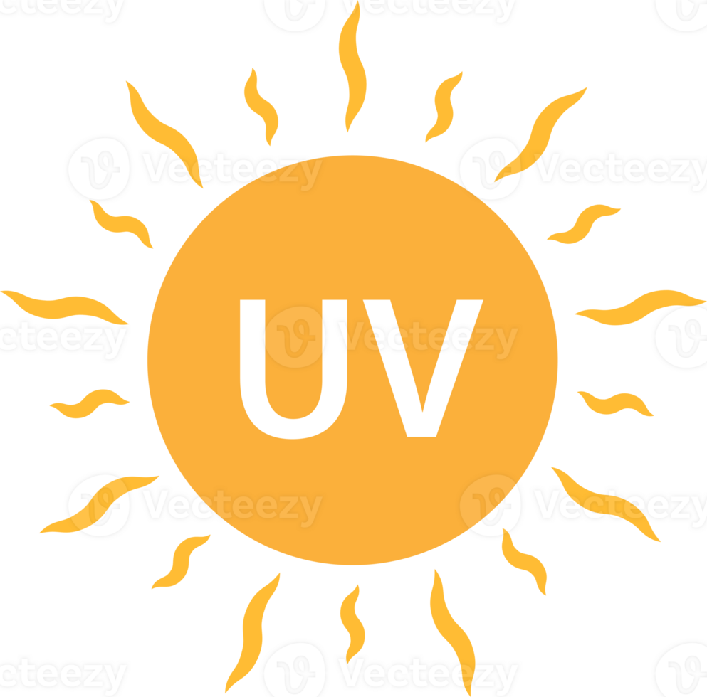 UV radiation icon solar ultraviolet light symbol for graphic design, logo, web site, social media, mobile app, ui illustration. png