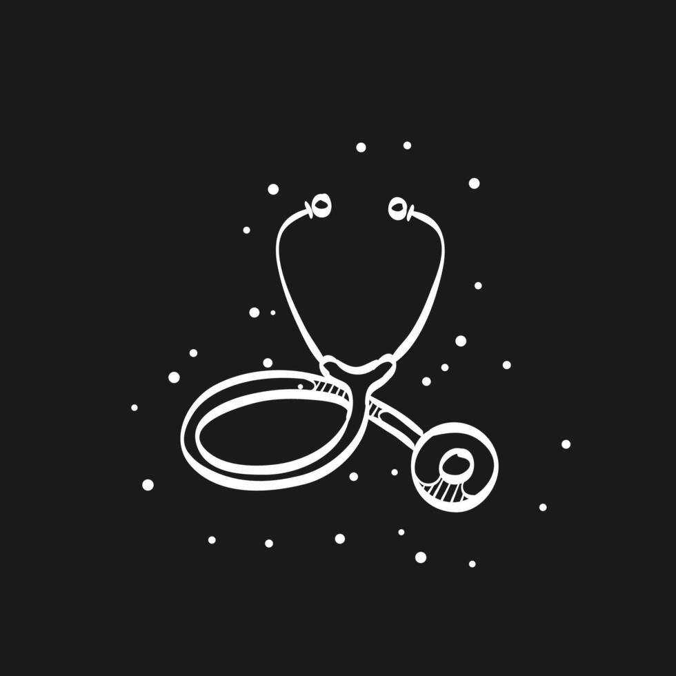 Stethoscope doodle sketch illustration vector