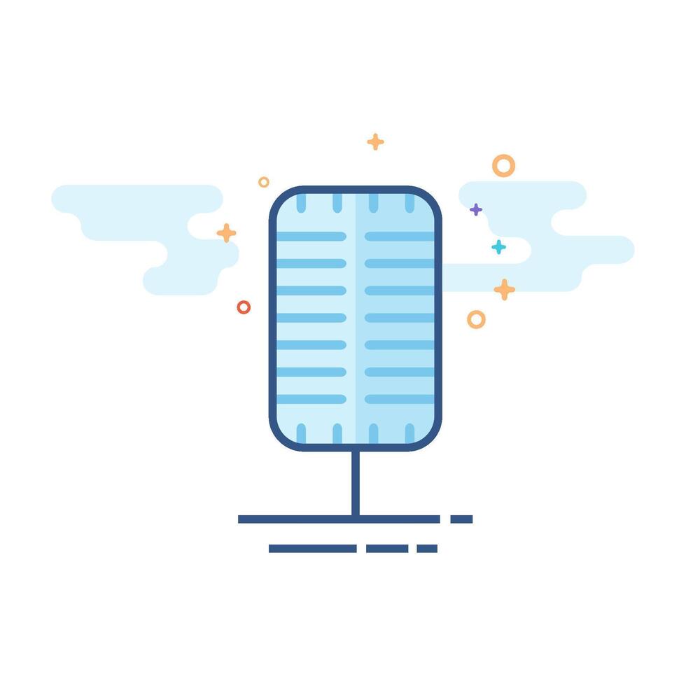 Microphone icon flat color style vector illustration