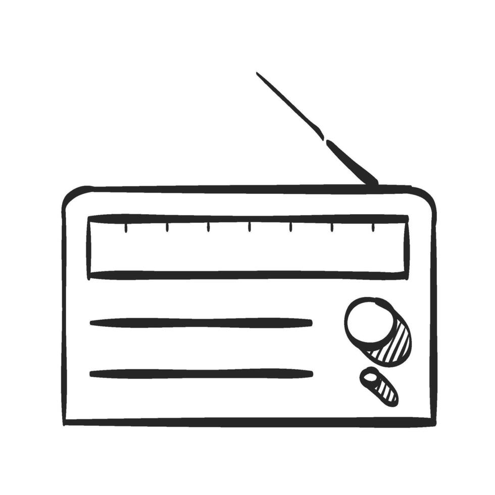 Hand drawn sketch icon radio vector