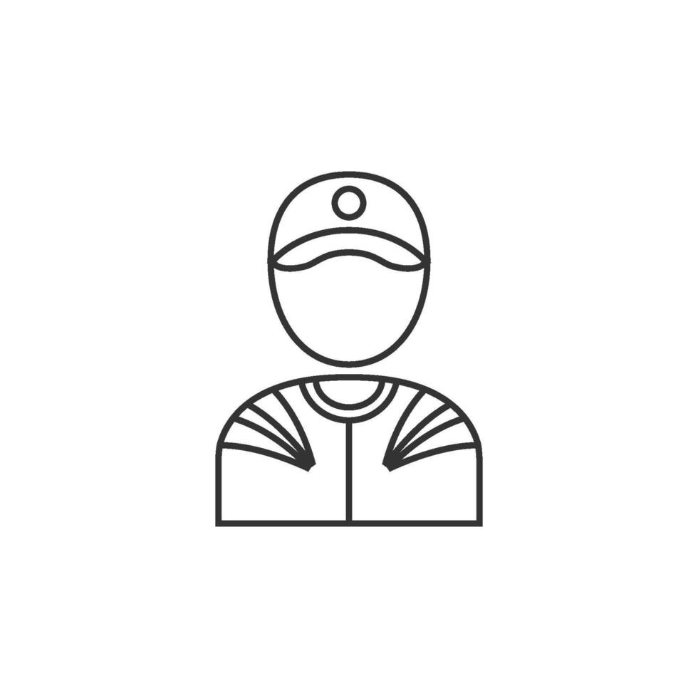 Racer avatar icon in thin outline style vector