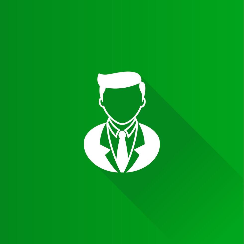 Businessman flat color icon long shadow vector illustration