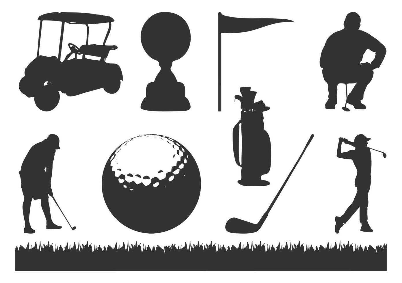 Elegance in Motion, Captivating Golf Silhouettes Unveiled vector