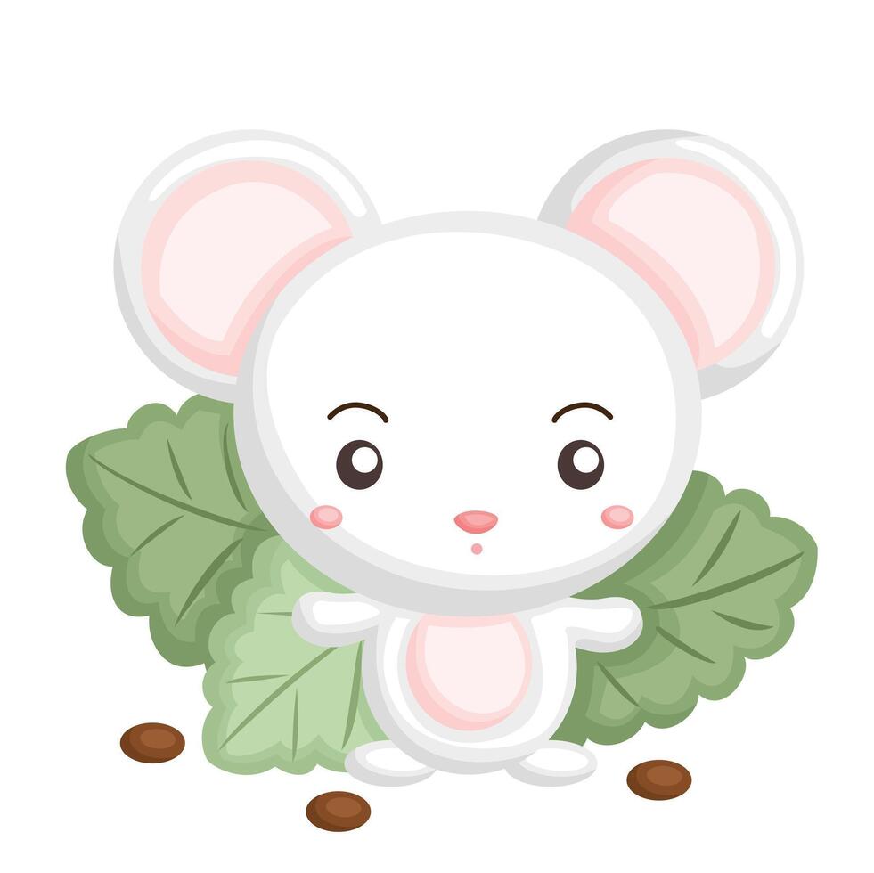 blanco ratón rata dibujos animados ilustración vector clipart pegatina antecedentes decoración