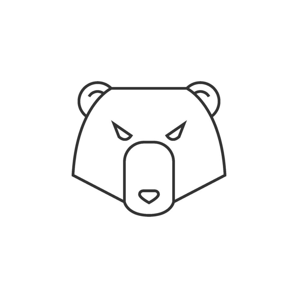 Bear icon in thin outline style vector