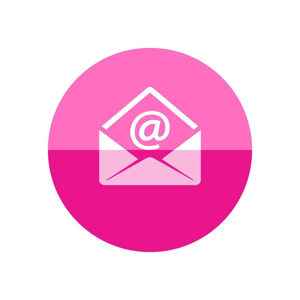 Email icon in flat color circle style. Open envelope vector