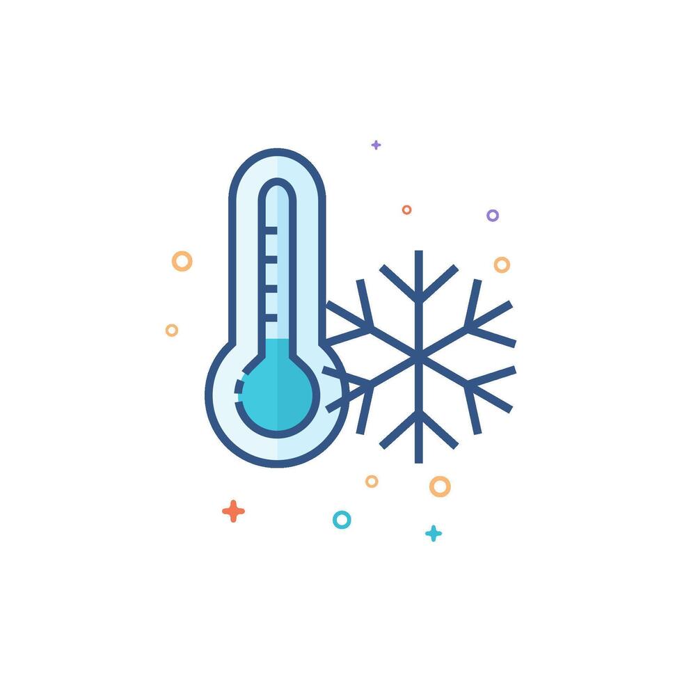 termómetro icono plano color estilo vector ilustración