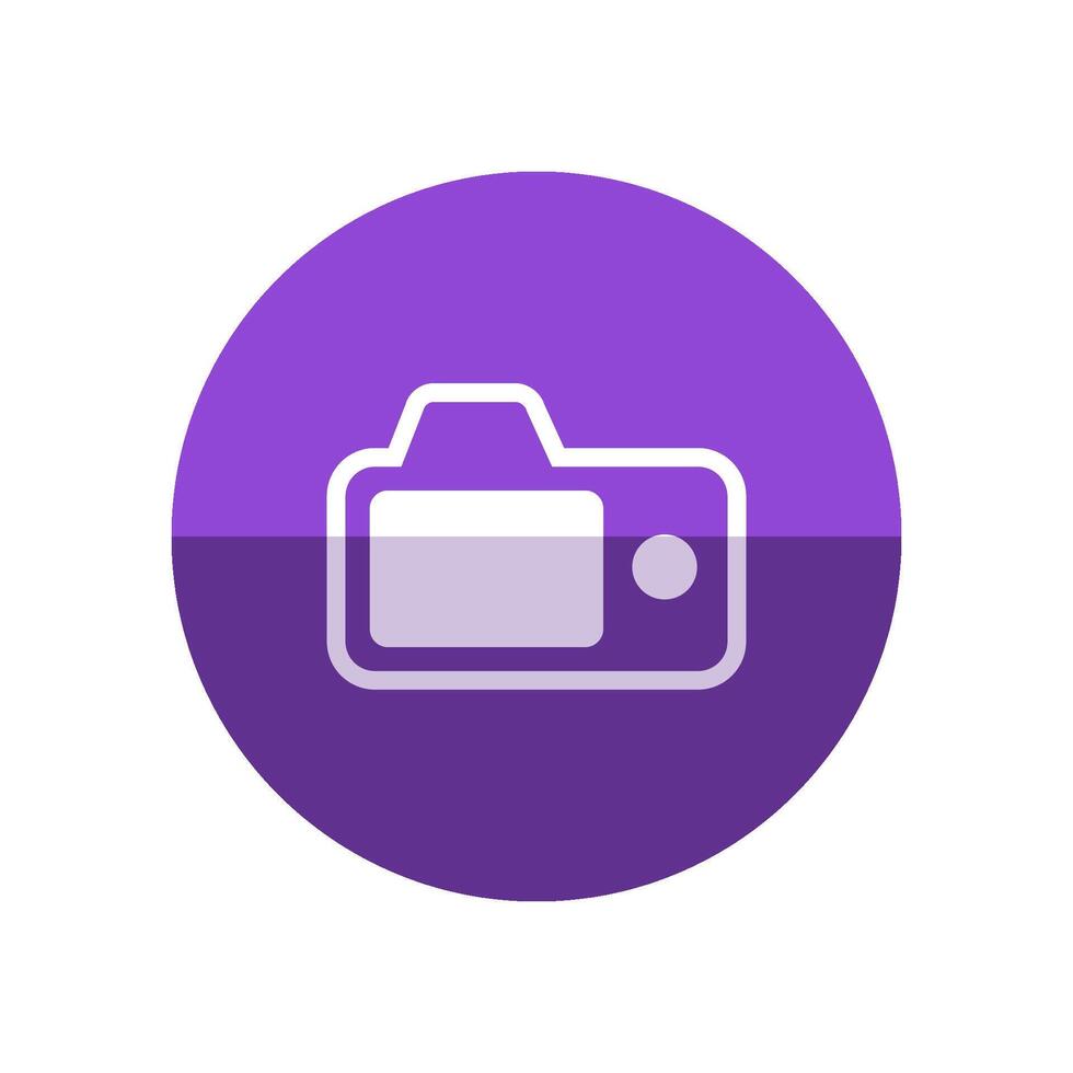 Camera icon in flat color circle style. Digital photography snapshot vector