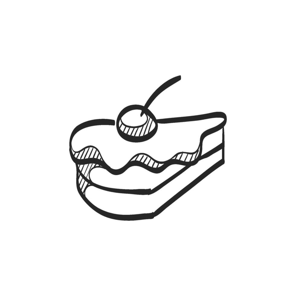 Hand drawn sketch icon cake vector