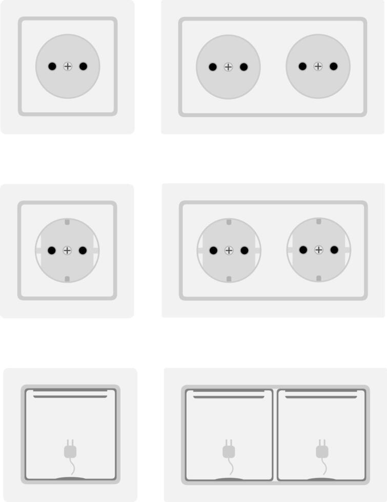 electrical socket outlet for indoor electricity wiring stock vector illustration isolated on white background