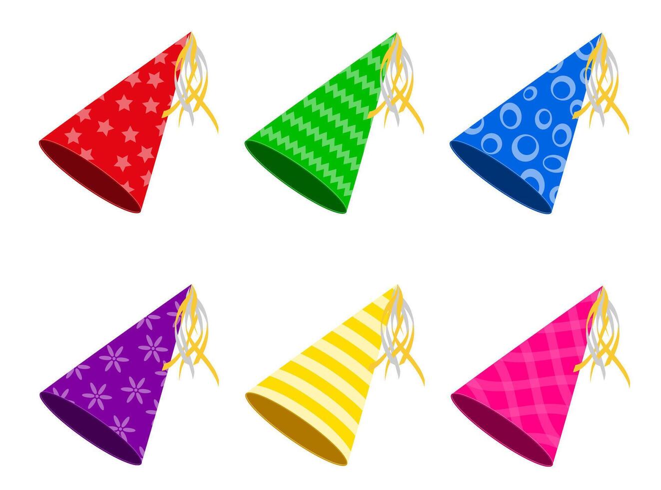 happy birthday cap with ribbon stock vector illustration isolated on white background