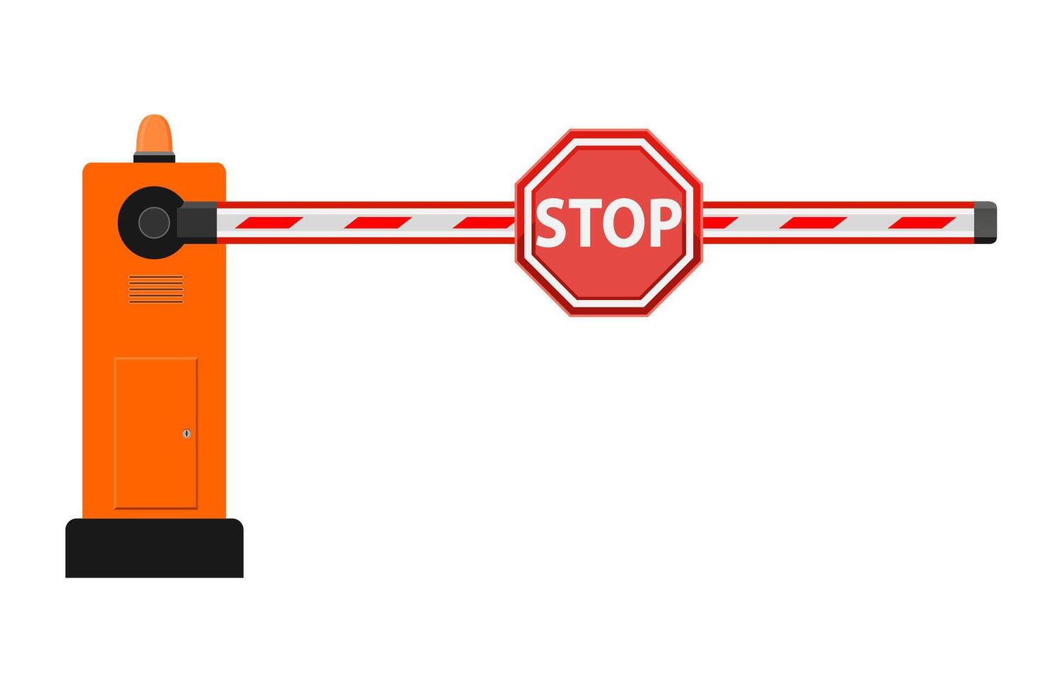 automatic barrier to adjust the movement of cars stock vector illustration isolated on white background