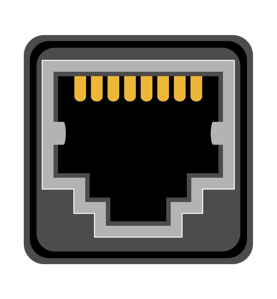 conector lan para ilustración de vector de transmisión de internet aislado sobre fondo blanco