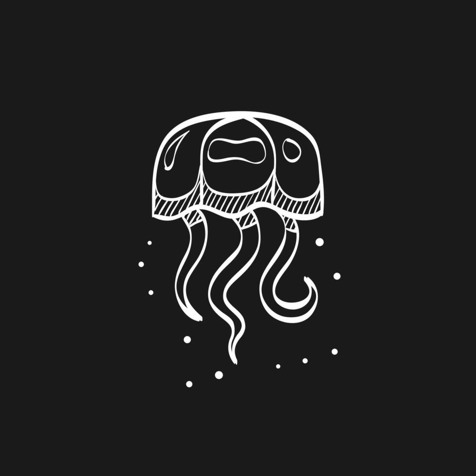 Jellyfish doodle sketch illustration vector