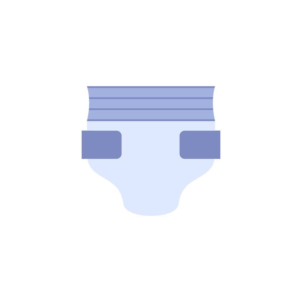 Diaper icon in flat color style. Baby toddler elder urination piss vector