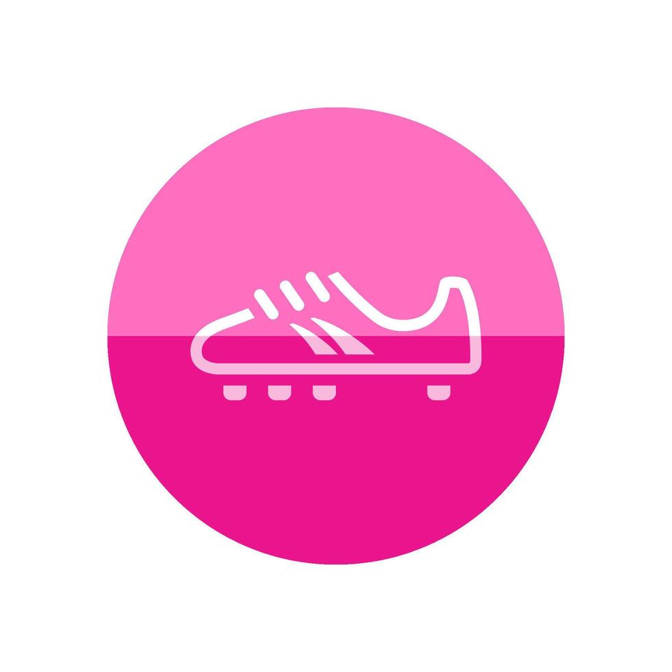 Soccer Shoe icon in flat color circle style. Sport football foot protection vector