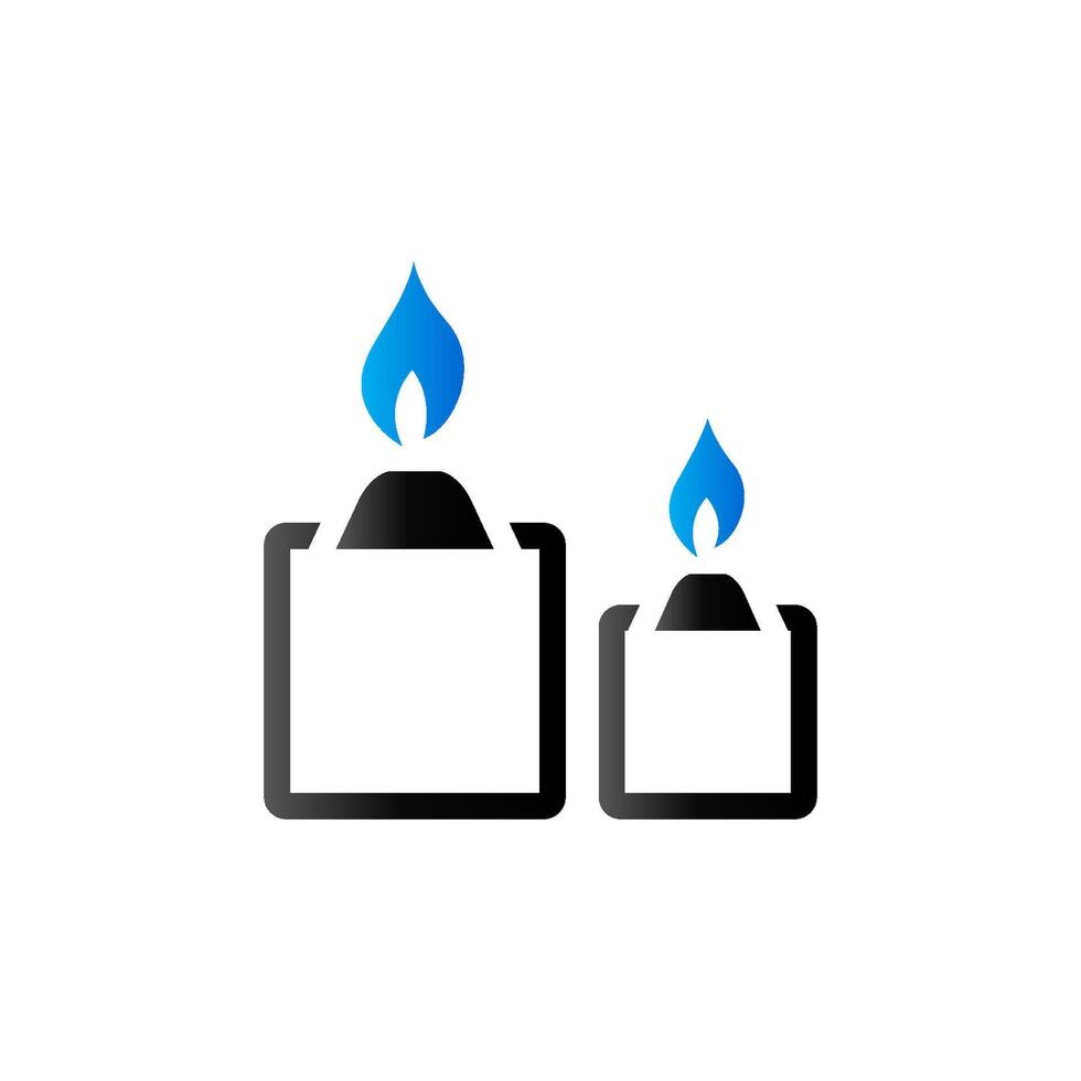 Candles icon in duo tone color. Light memorial fire vector