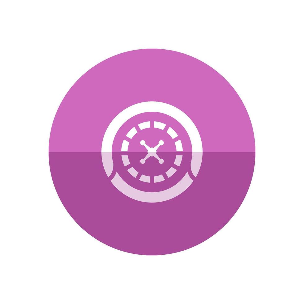 Roulette table icon in flat color circle style. Game gambling chance opportunity jackpot vector