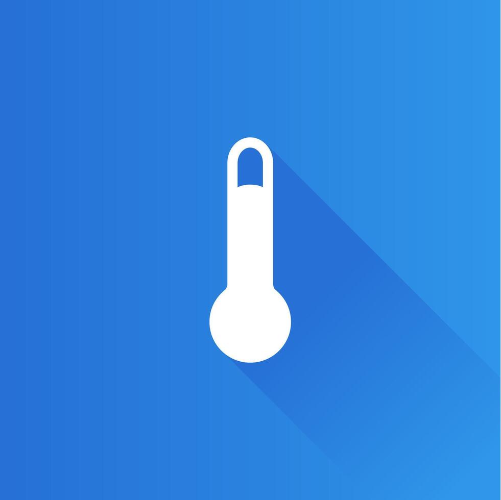 Thermometer flat color icon long shadow vector illustration