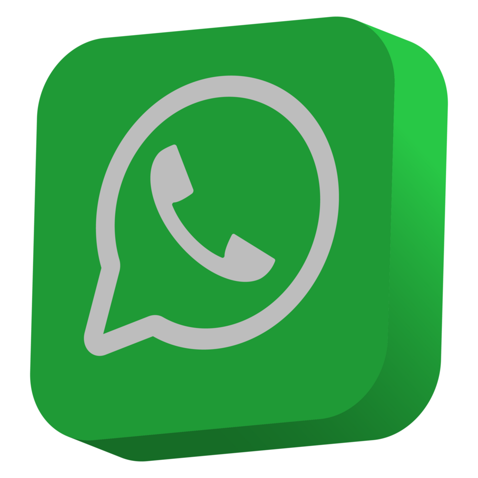 moderno 3d verde modelo whatsapp interfaz ilustración. Internet red concepto. png