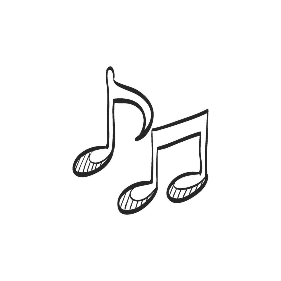 mano dibujado bosquejo icono música notas vector