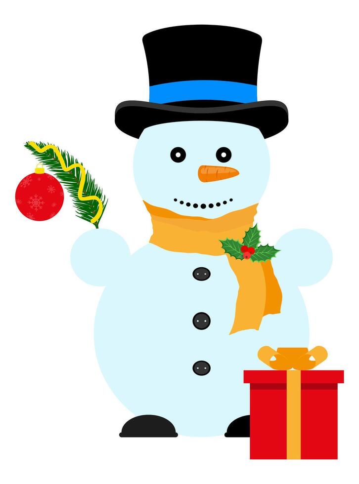 Navidad monigote de nieve valores vector ilustración aislado en blanco antecedentes