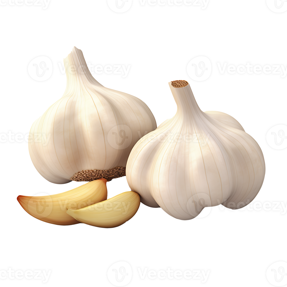 AI generated Garlic vegetable icon isolated transparent background png