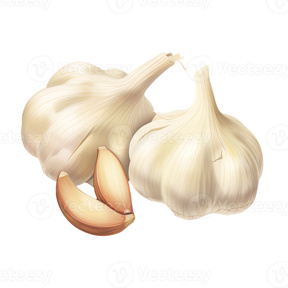 AI generated Garlic vegetable icon isolated transparent background png