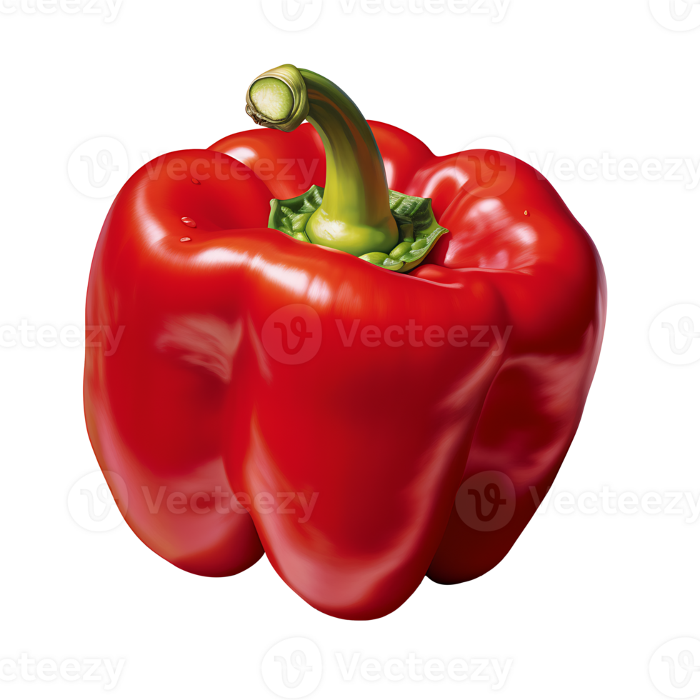AI generated Sweet red pepper fruit icon isolated transparent background png