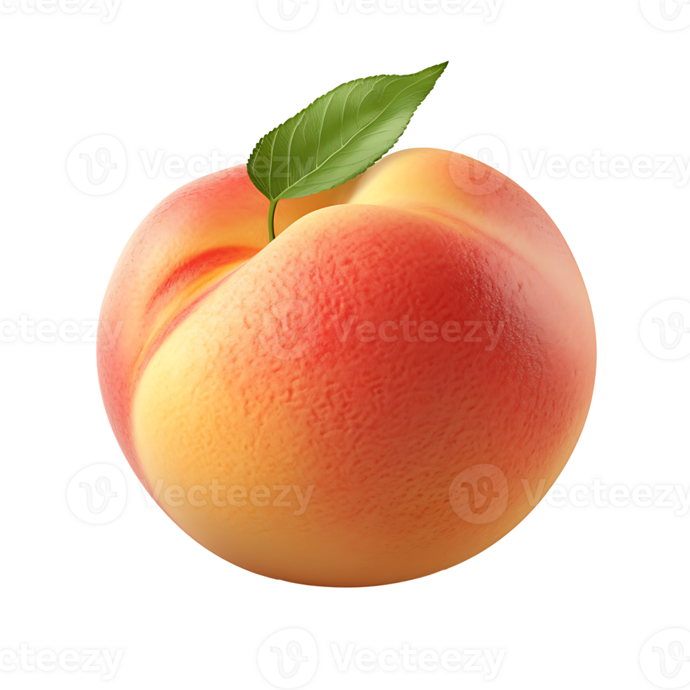 AI generated Peach fruit icon isolated transparent background png