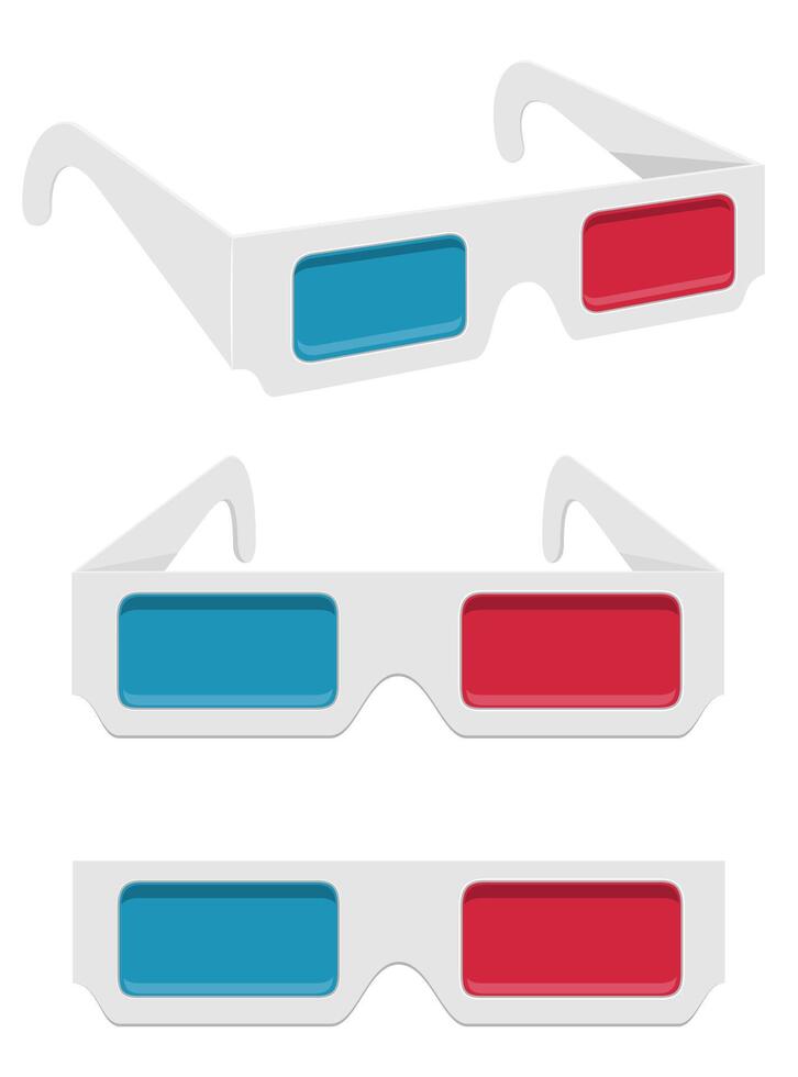 3d plastic glasses stock vector illustration isolated on white background