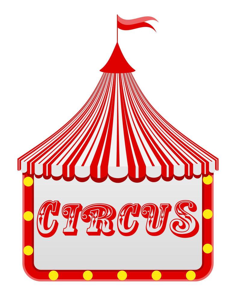 Ilustración de vector stock de carpa de circo rojo rayado aislado sobre fondo blanco