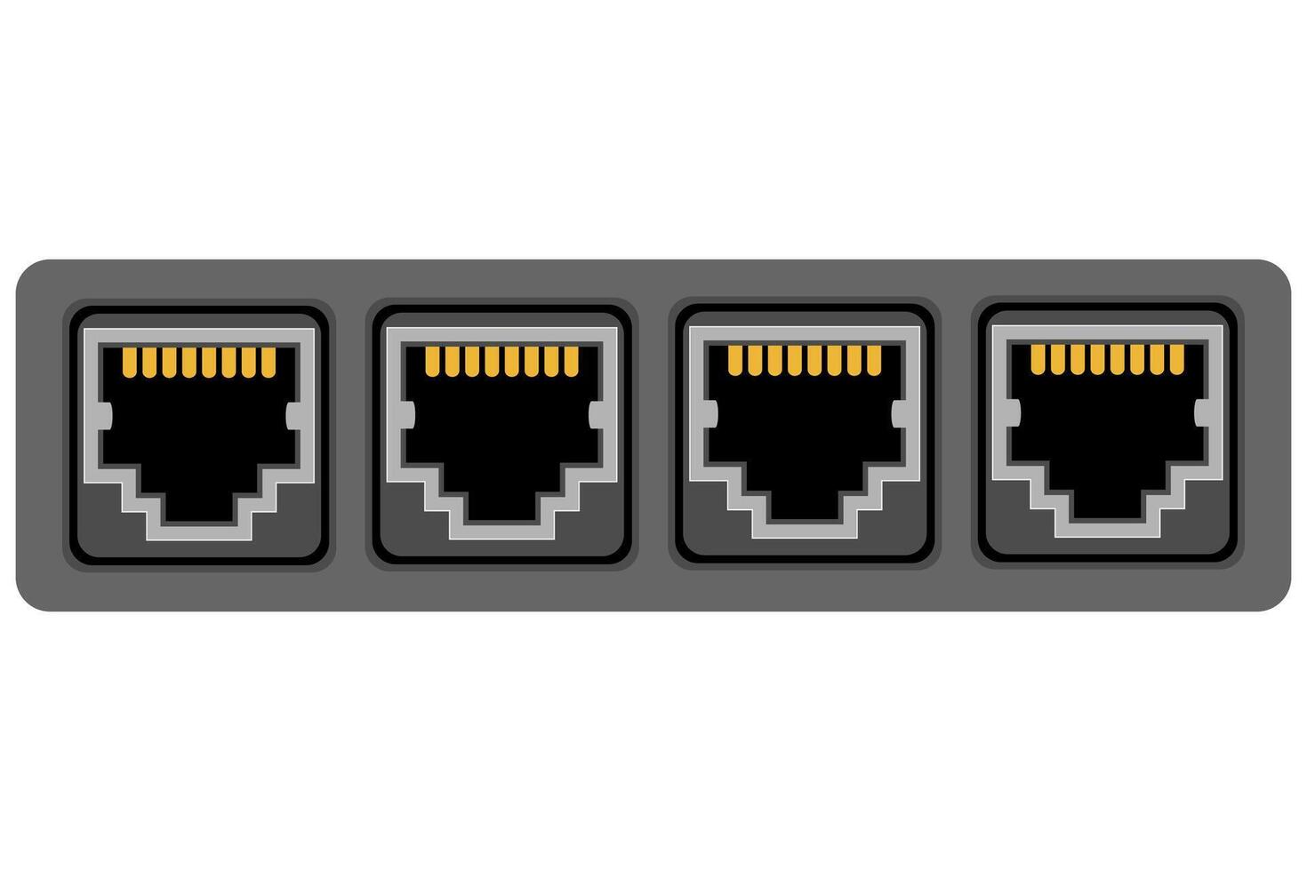 conector lan para ilustración de vector de transmisión de internet aislado sobre fondo blanco