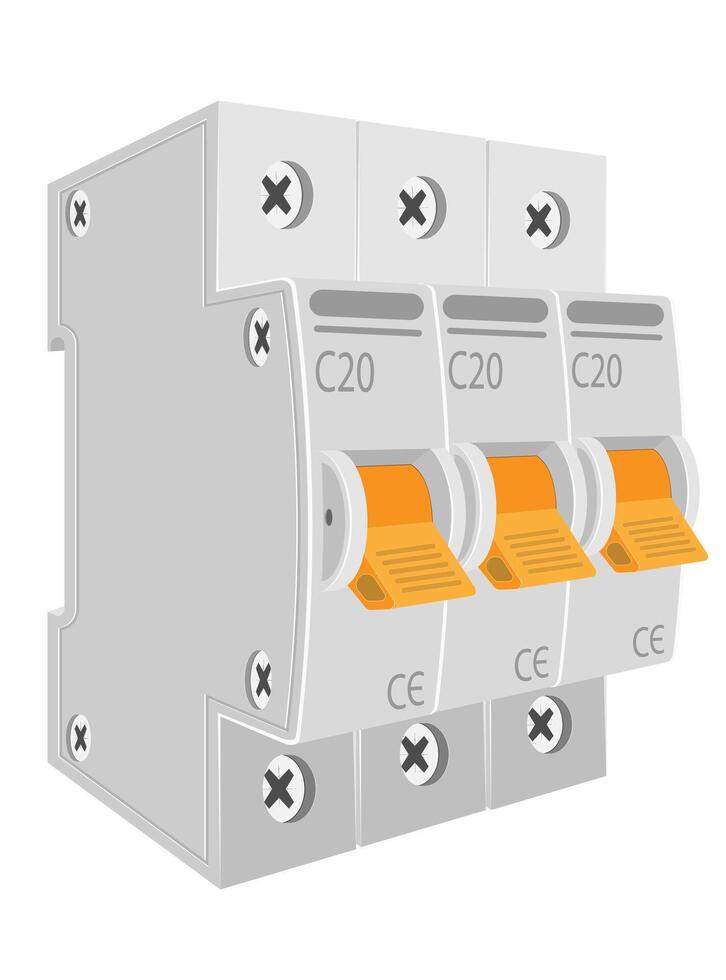 automático eléctrico interruptores circuito interruptor automático valores vector ilustración aislado en blanco antecedentes