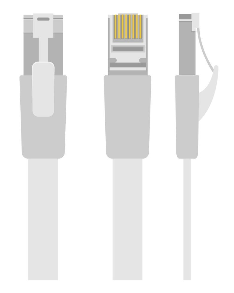 enchufe lan para ilustración de vector de transmisión de internet aislado sobre fondo blanco