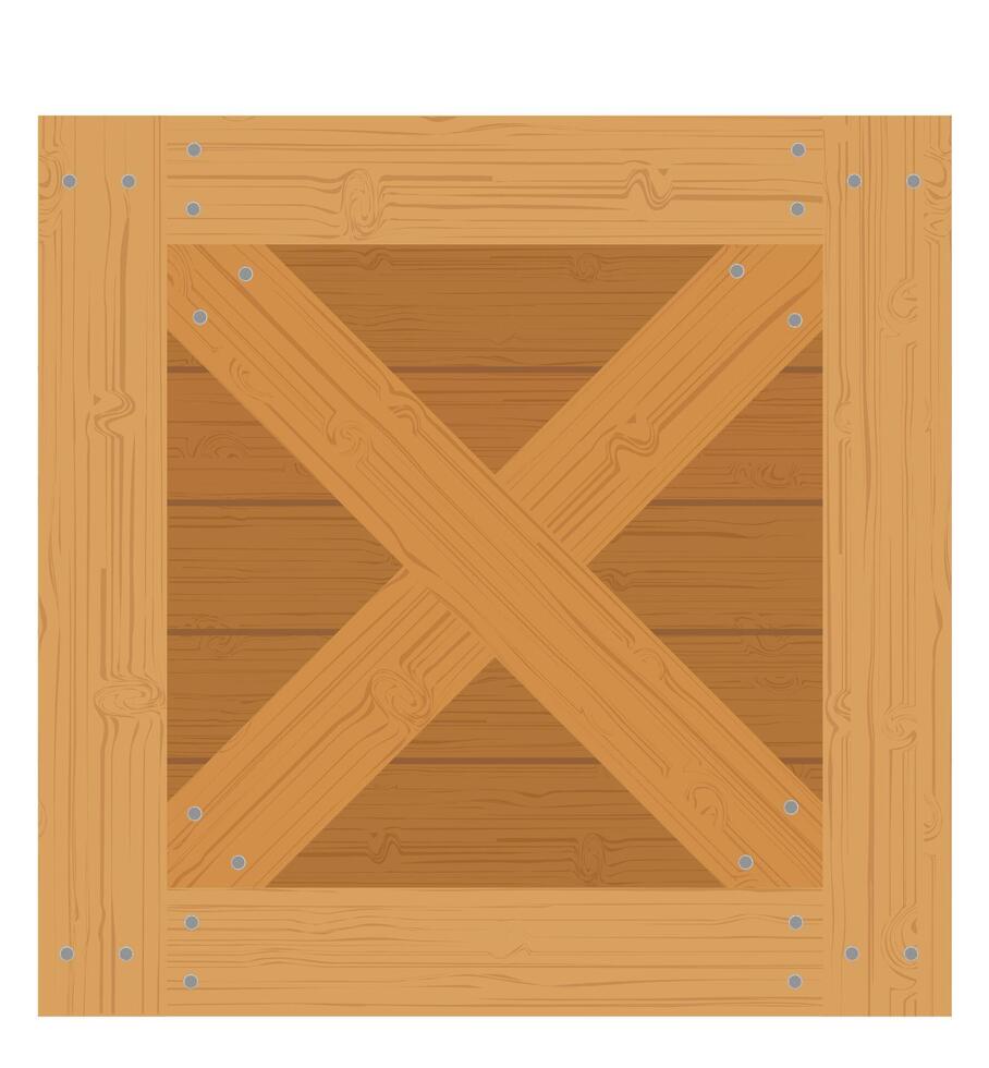 wooden box for the delivery and transportation of goods made of wood vector illustration isolated on white background