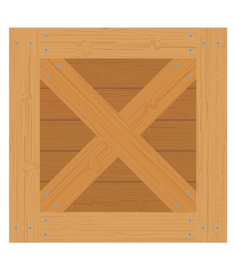 wooden box for the delivery and transportation of goods made of wood vector illustration isolated on white background