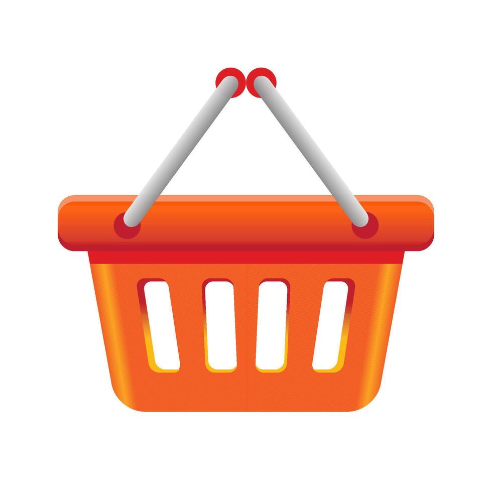 Shopping basket icon in color. Buying e commerce vector